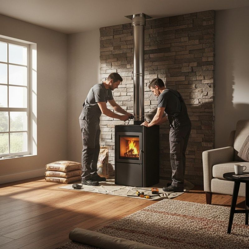 Local Pellet Stove Installation pros at work